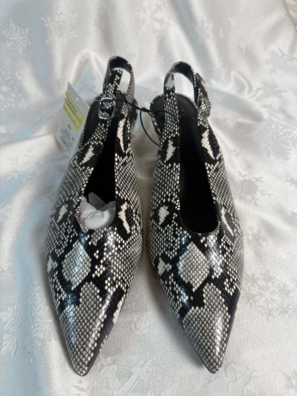 A New Day Samantha Snake Print Slingback Kitten Heels 8.5 Pointed Toe Y2K